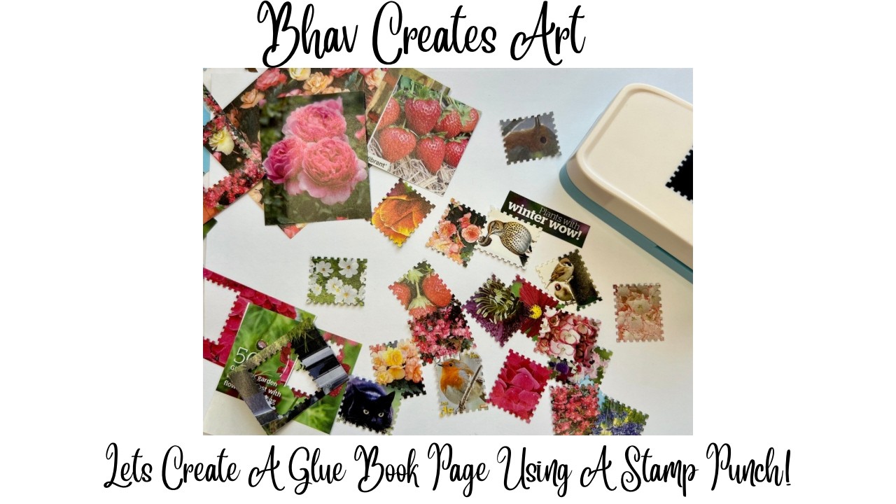 Glue Book Stamp Punch Page. Lets start creating our very first glue book page ! ✂️📒🗒️