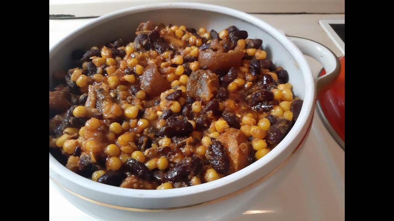 Cornchaff Recipe#how to cook  cornchaff#corn & beans porridge#cameroonian delicacy.
