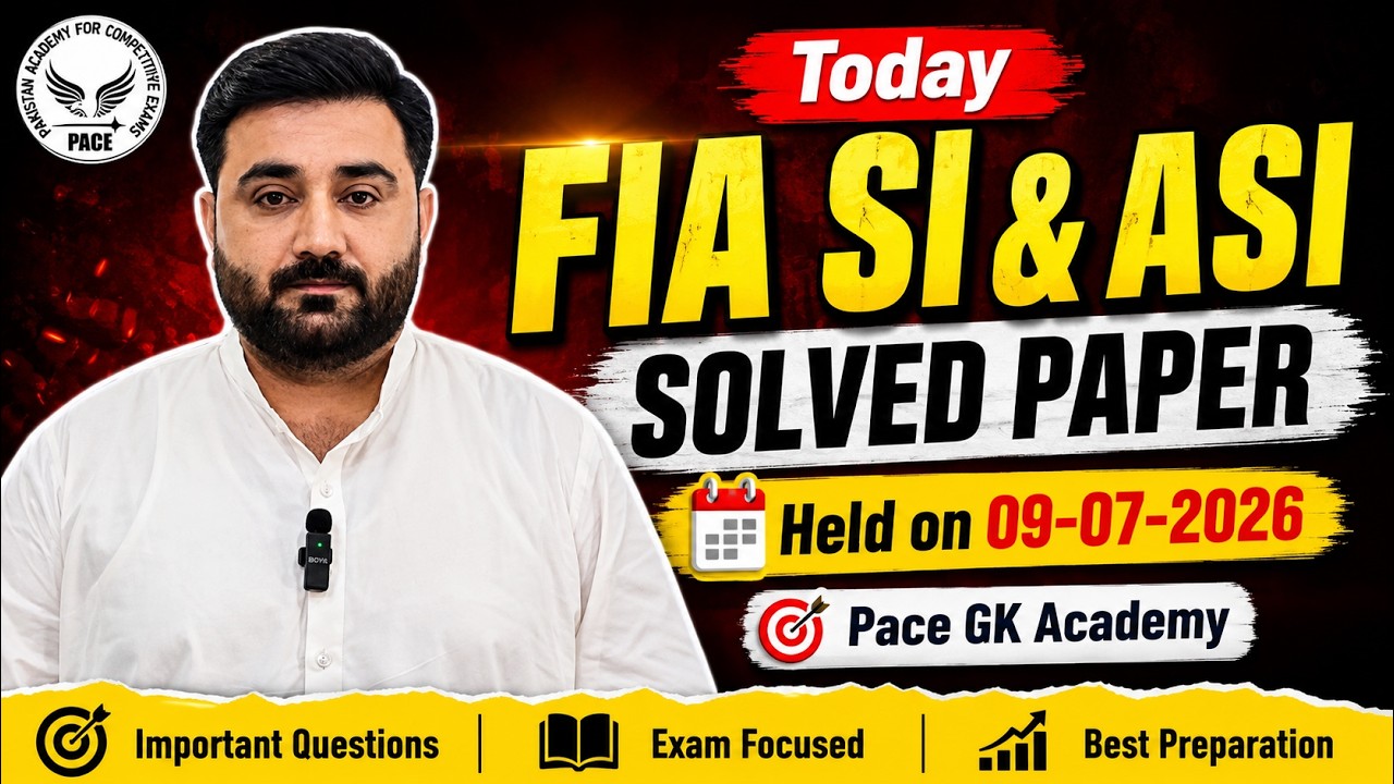 Today FIA Sub Inspector & ASI Solved Paper held on 09-07-2026 | Today FIA Paper 2026