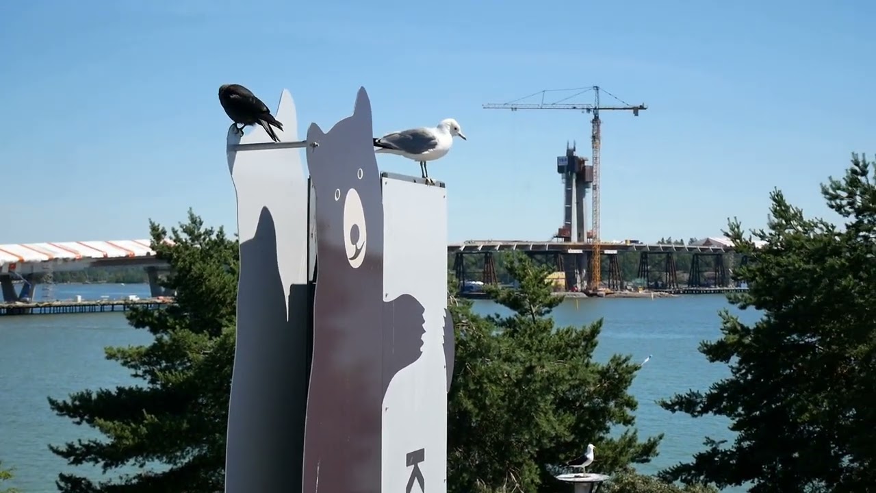 Kruunuvuorensilta näkyy hienosti Korkeasaaresta