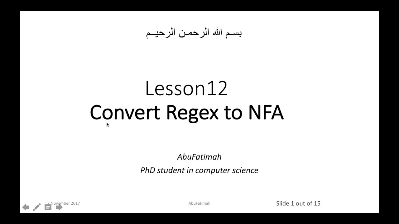 نظرية الحوسبة ١٢: Converting regex to NFA