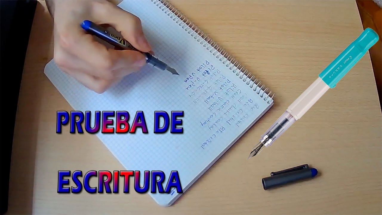 Prueba de escritura pluma estilográfica Pilot Kaküno - capuchón azul - plumín fino