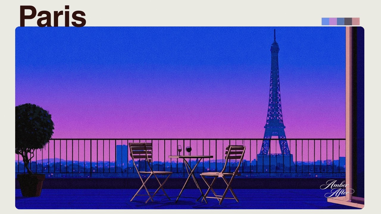Deep Jazz House Mix | Paris Rooftop Jazz at Blue Hour | Focus, Study & Late Night Chill