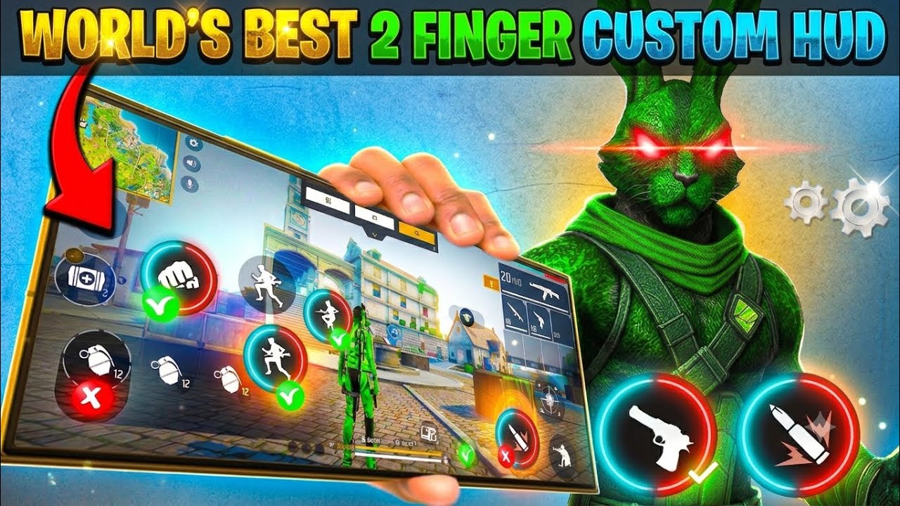 Best 2 Finger Custom Hud Free Fire 🔥| New Control Settings 2025 | 2 Finger Headshot Setting 2026
