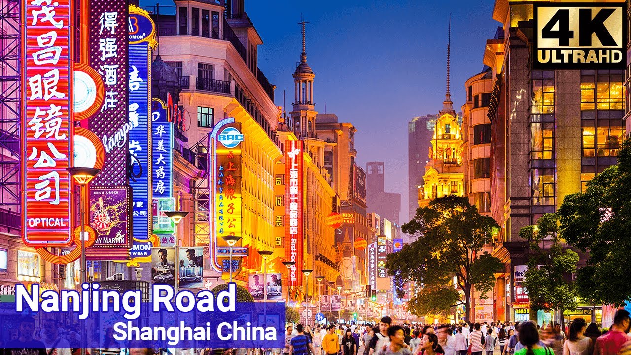 🇨🇳 4K | Night Walk Along China's Busiest Shopping Street ~ Shanghai Nanjing Road ~ 4K Ultra HD
