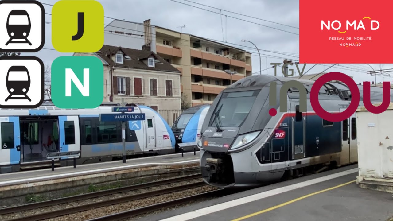 Spot en gare de Mantes la Jolie Transilien J/N TER Nomad et TGV InOui