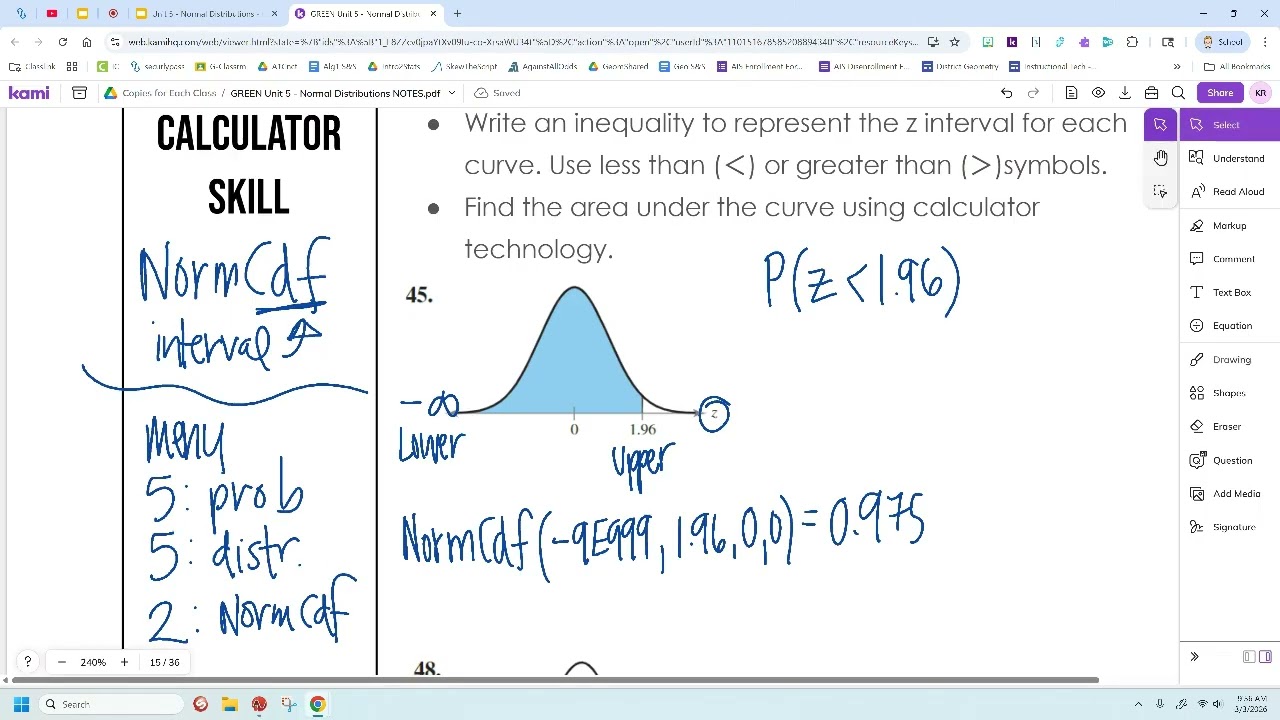 Unit 5 Lesson 3 - Finding Prob using z-scores
