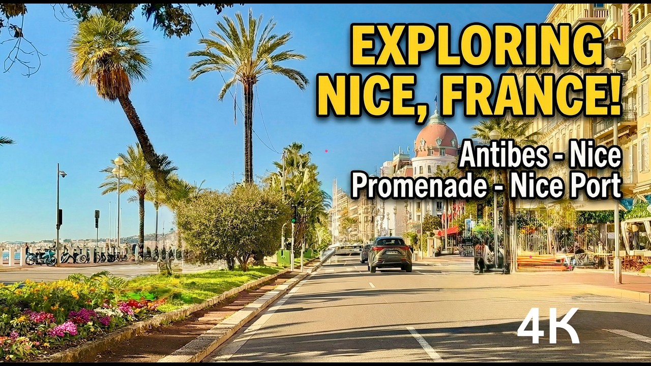 4K Relaxing Sunshine Winter Drive on the French Riviera🇫🇷 | Antibes-Nice Promenade | ASMR