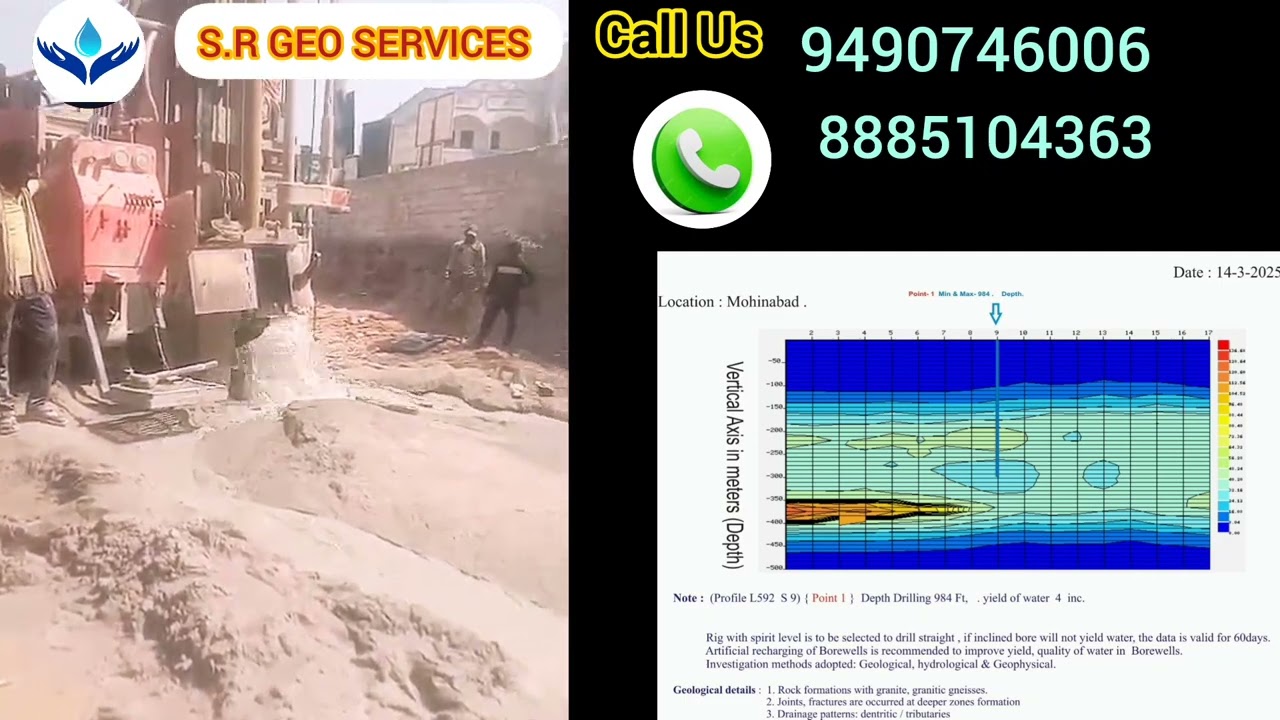 S.R GEO SERVICES (9490746006)(8885104363)#borewellsurvey #groundwatersurvey #viralvideo #borepoint
