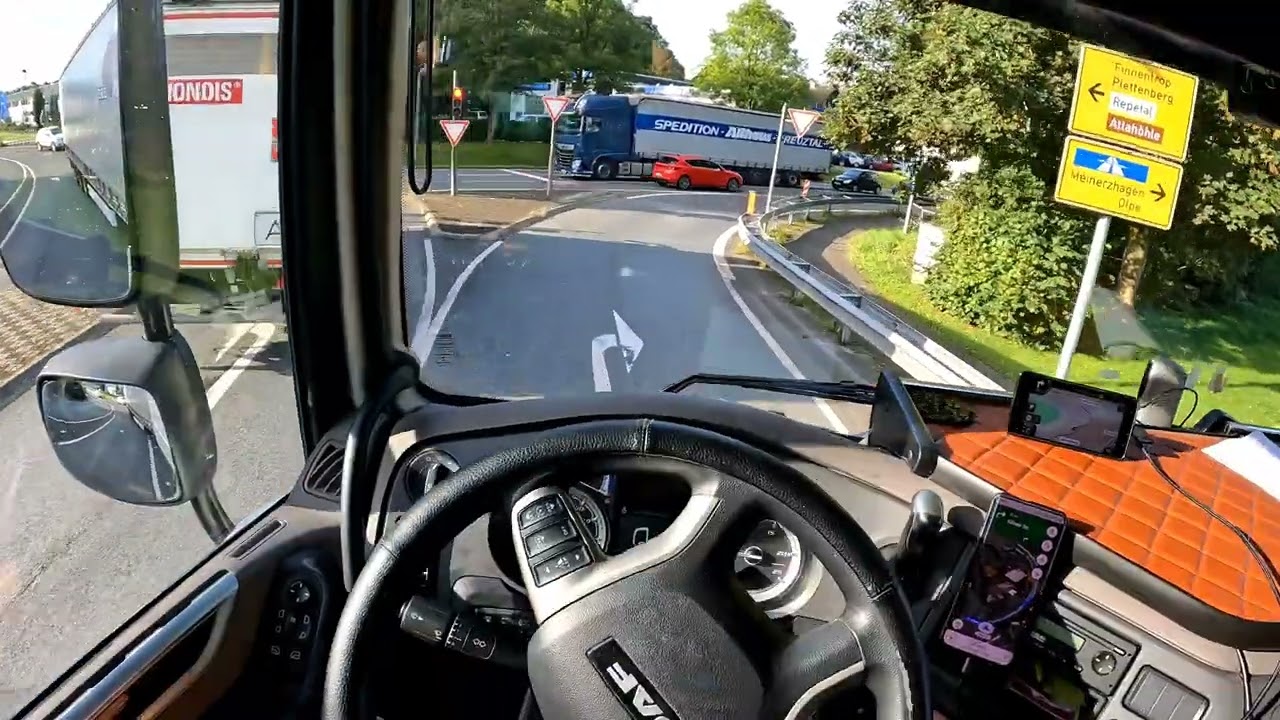 POV DRIVE DAF XF. GERMANY. NARROW STREETS 😅😭.