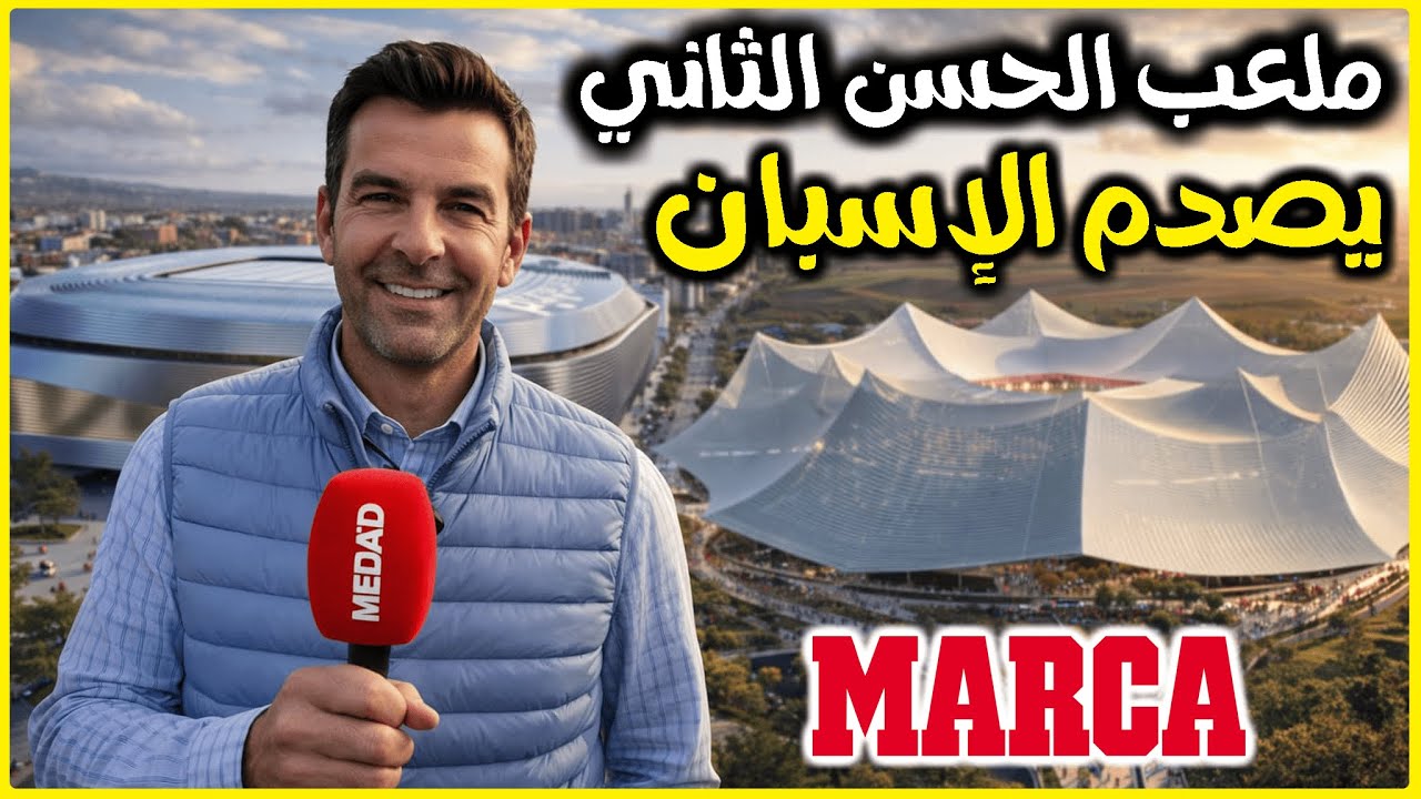 ملعب الحسن الثاني بنسليمان يصدم مراسل الماركا الإسبانية ،ملعب مولاي عبد الله الرباط ارسل رسائل قوية