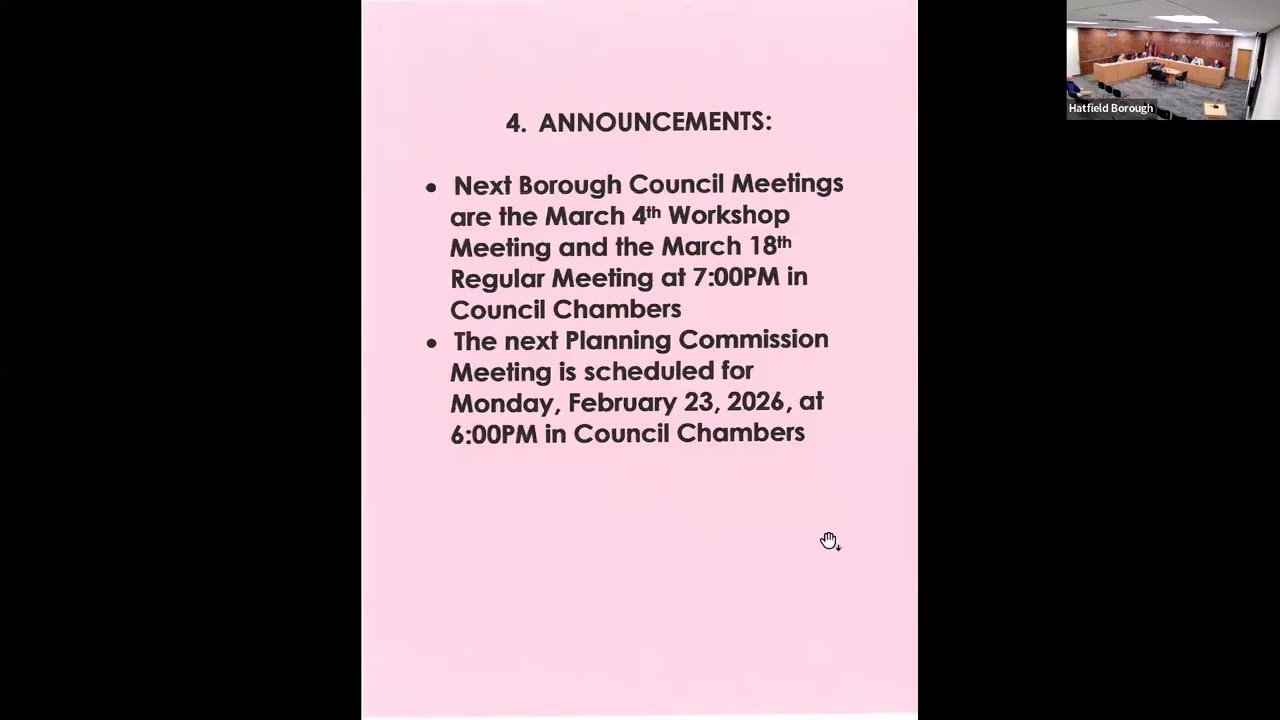 February 18, 2026 Borough Council Regular Meeting