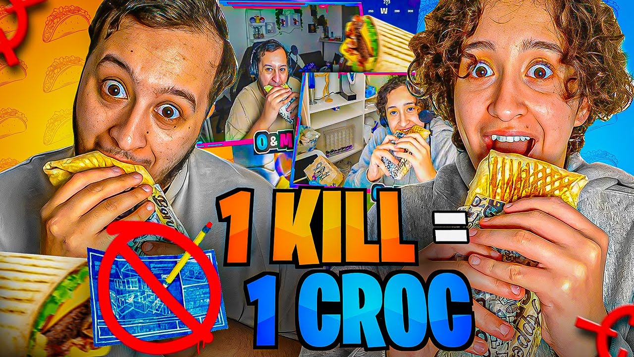 1 KILL = 1 CROC DANS NOTRE TACOS en ZERO BUILD sur FORTNITE BATTLE ROYALE !