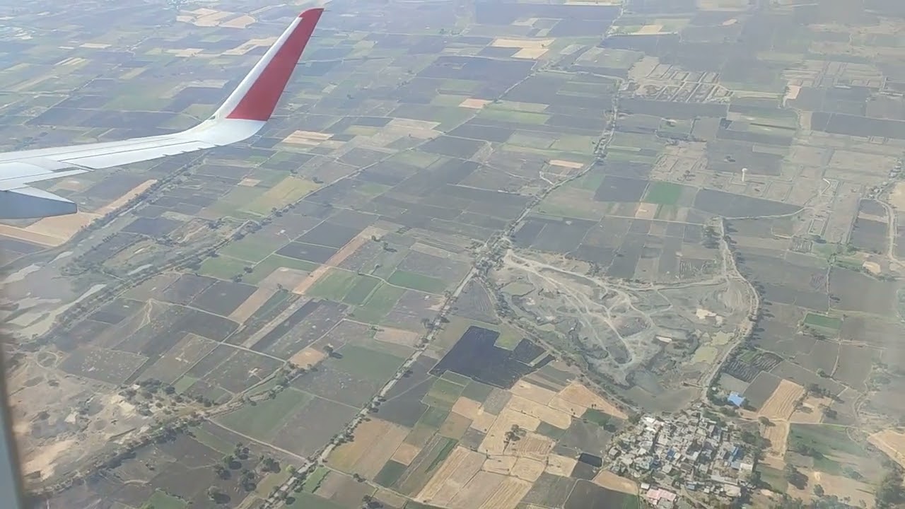 Flying over Indore - Landing at Indore Airport - Aerial View of Indore