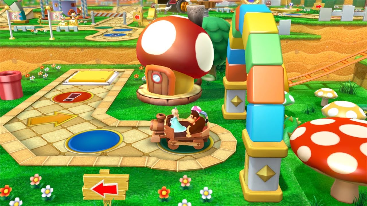 Mario Party 10 Mario Party #591 Rosalina vs DK vs Spike vs Toadette Mushroom Park Master Difficulty
