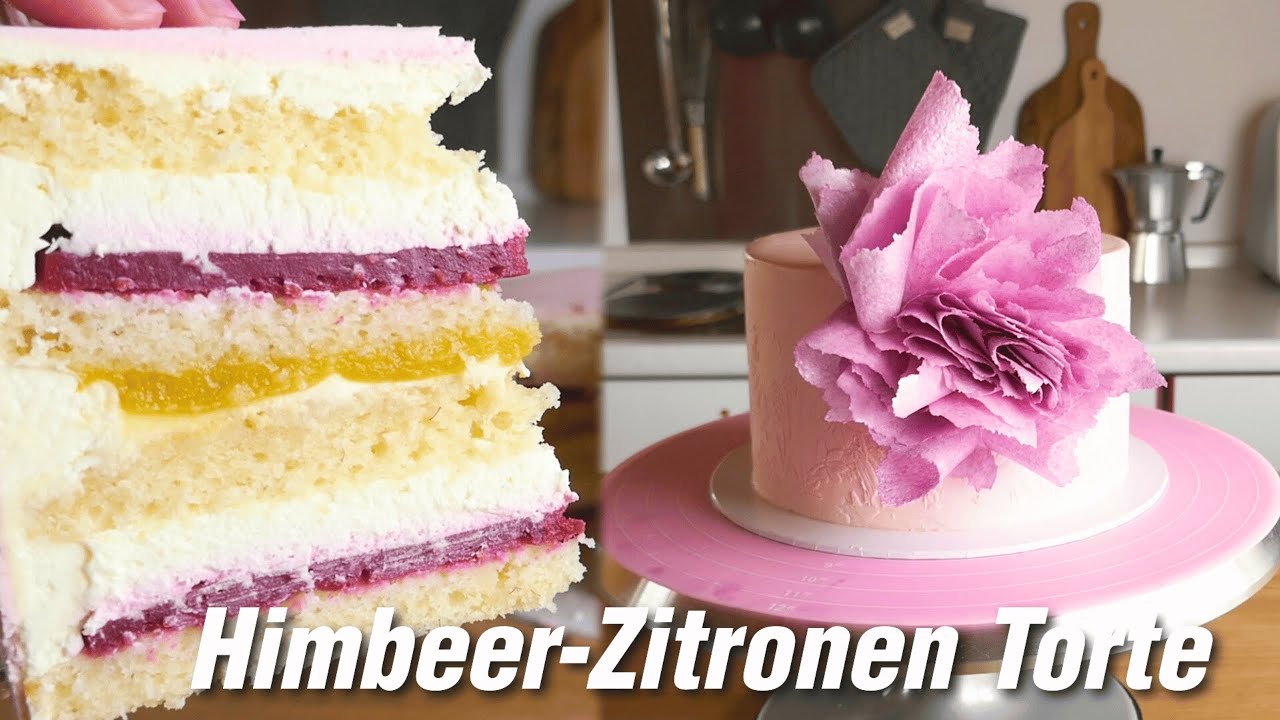 💕Zitronen Mini-Torte mit Himbeer-Kern | Wafer Paper Tortendeko selber machen