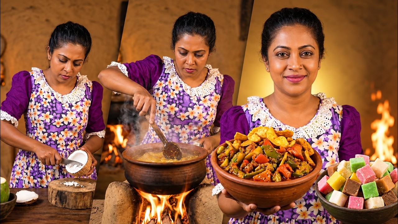 Village Cooking ASMR: Traditional Coconut Toffees & Spicy Vegetable Pickle