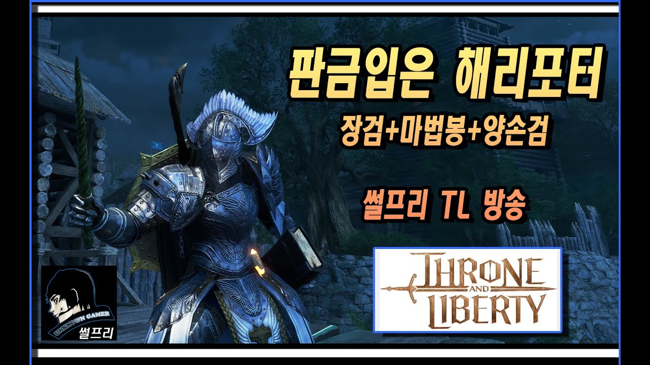판금입은 해리 포터 - 장검+마법봉+양손검 - 썰프리 TL 방송 (THRONE AND LIBERTY)