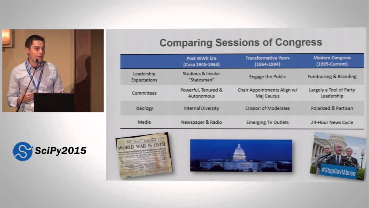 Congress & New Media  A Data Driven Study of Congressional Public Relations | SciPy 2015 | Brian Smi