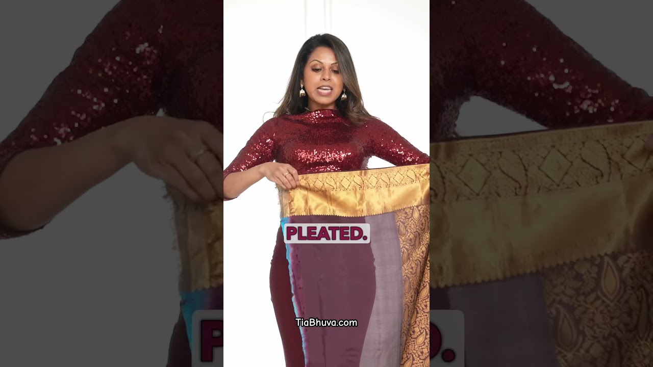 Pre-pleated Kanjivaram Saree | Silk Saree drape | laxmi saree drape | how to drape saree | #shorts