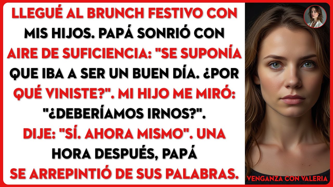 Llegué al brunch festivo con mis hijos. Papá sonrió con aire de suficiencia: 