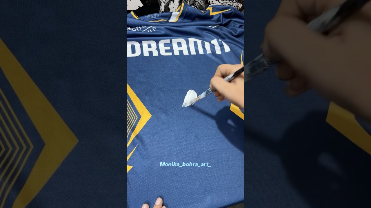 Shubman gill painting on gujrat titans jersey 