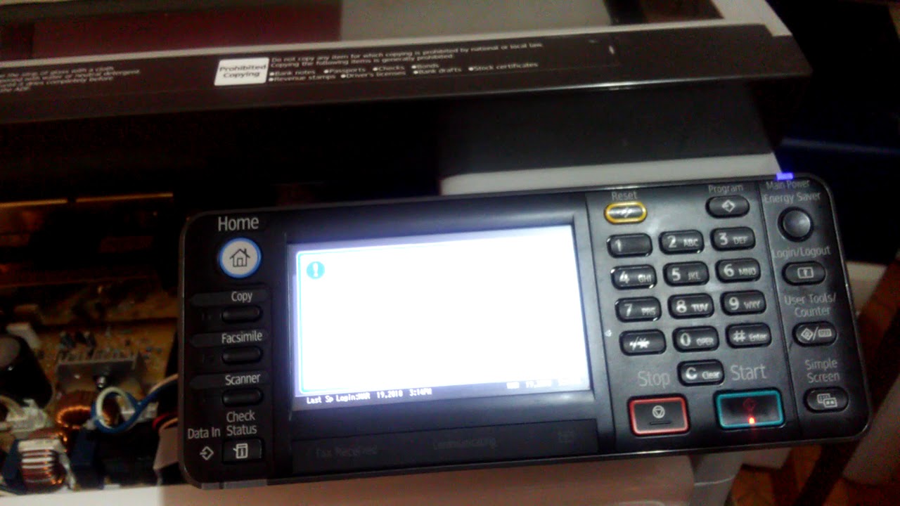 Reset codigo sc 542 en copiadora ricoh mp 301