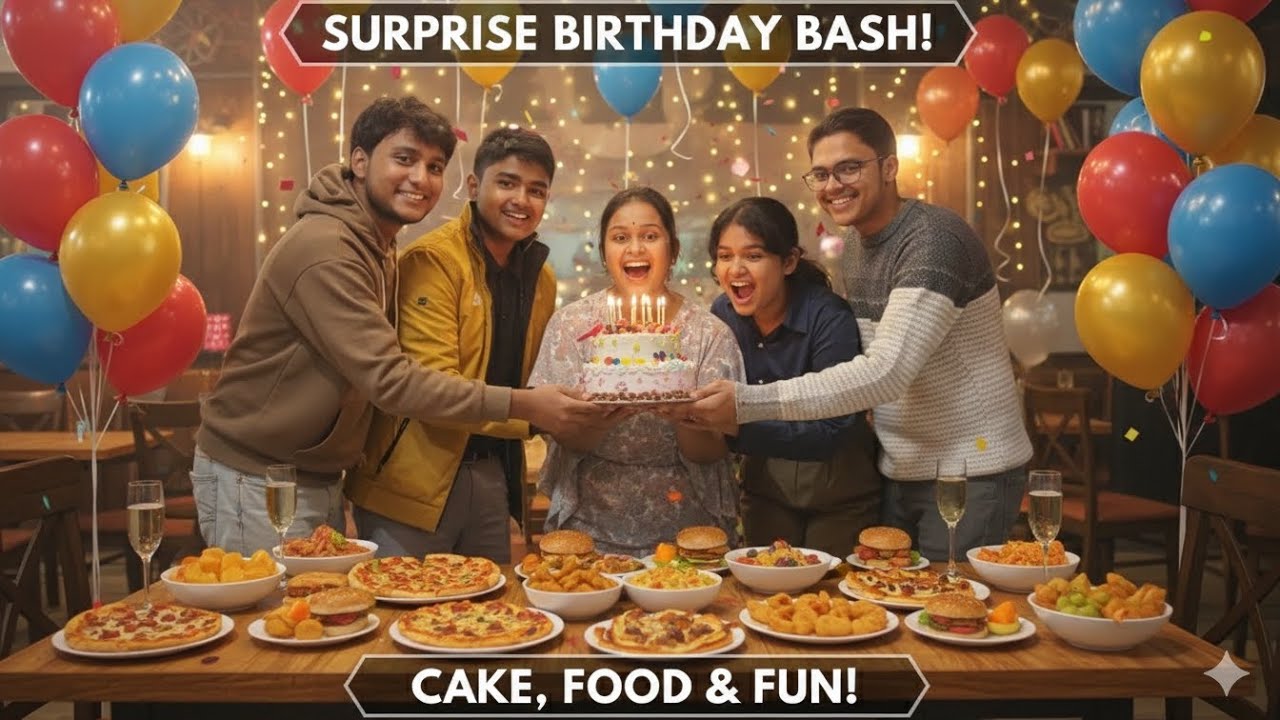 Get-Together Turns Into Surprise Party | Cake, Food And Too Much Fun | #partytime  #funwithfriends 