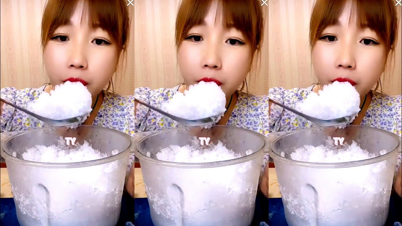 ASMR WHITE ICE EATING / ICE EATING