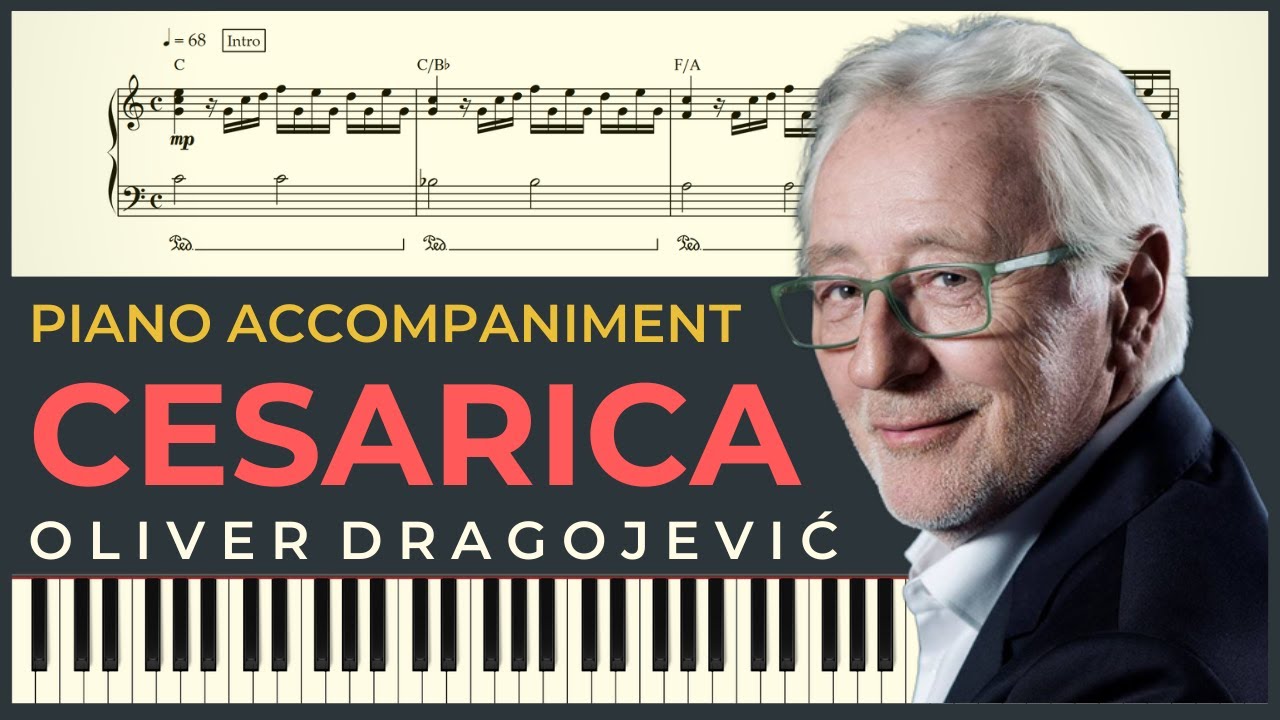 CESARICA – Oliver Dragojevic | Piano Karaoke Cover & Tekst + NOTE