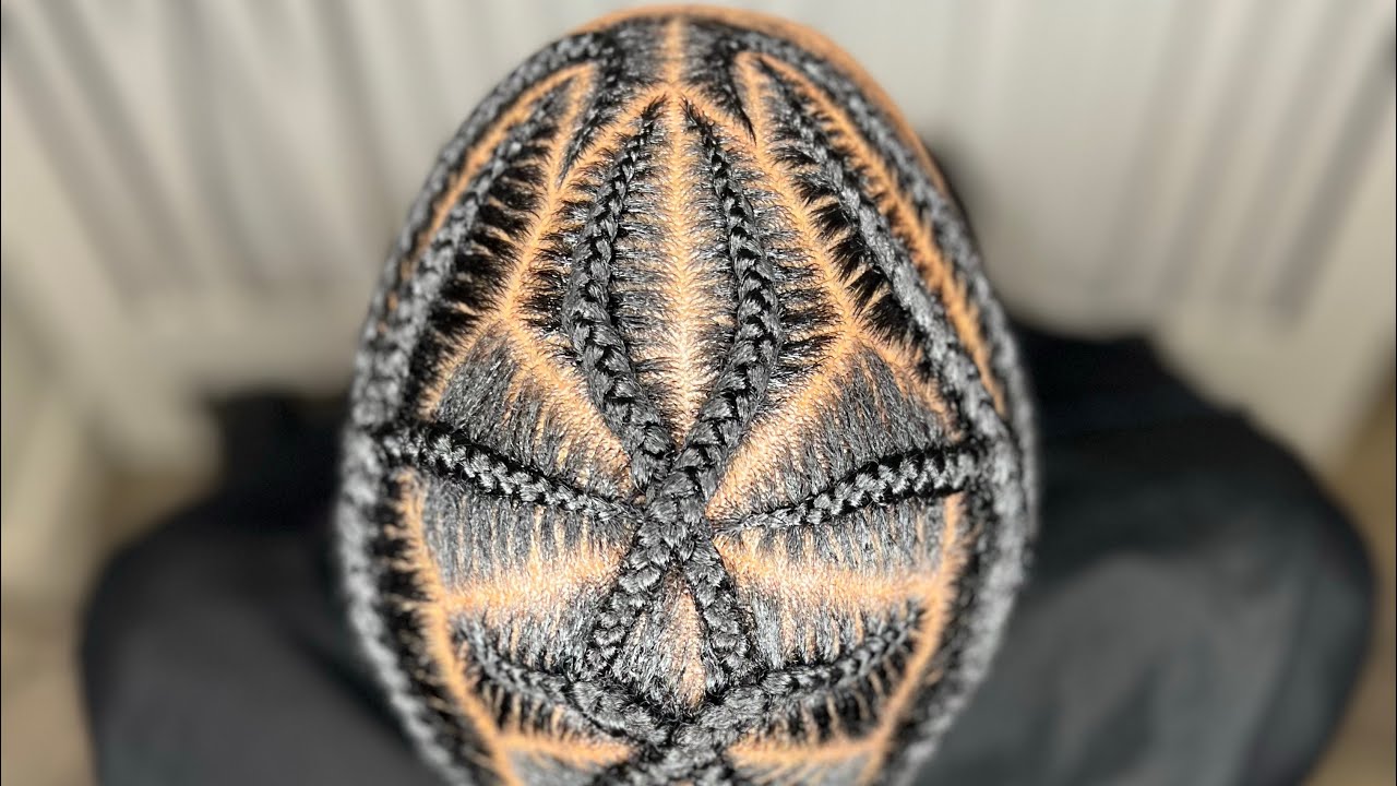 Men cornrow design tutorial