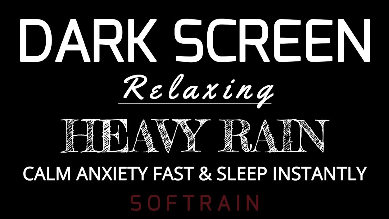 Heavy Rain & Thunder Sounds | BLACK SCREEN | Calm Anxiety Fast & Sleep Instantly (1 Hour)