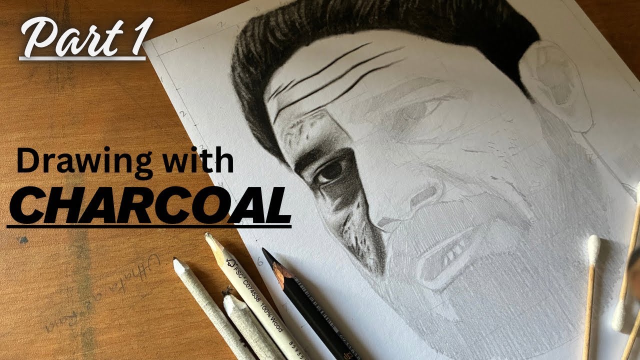 Drawing with Charcoal for Beginners | How to Start | @DeepkaranStudio95 