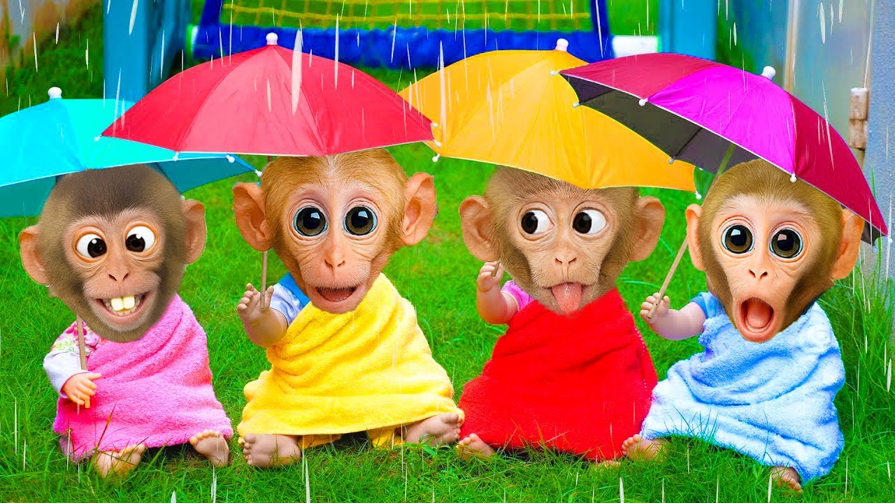 Monkey Baby KiKi obedient take care of her friends