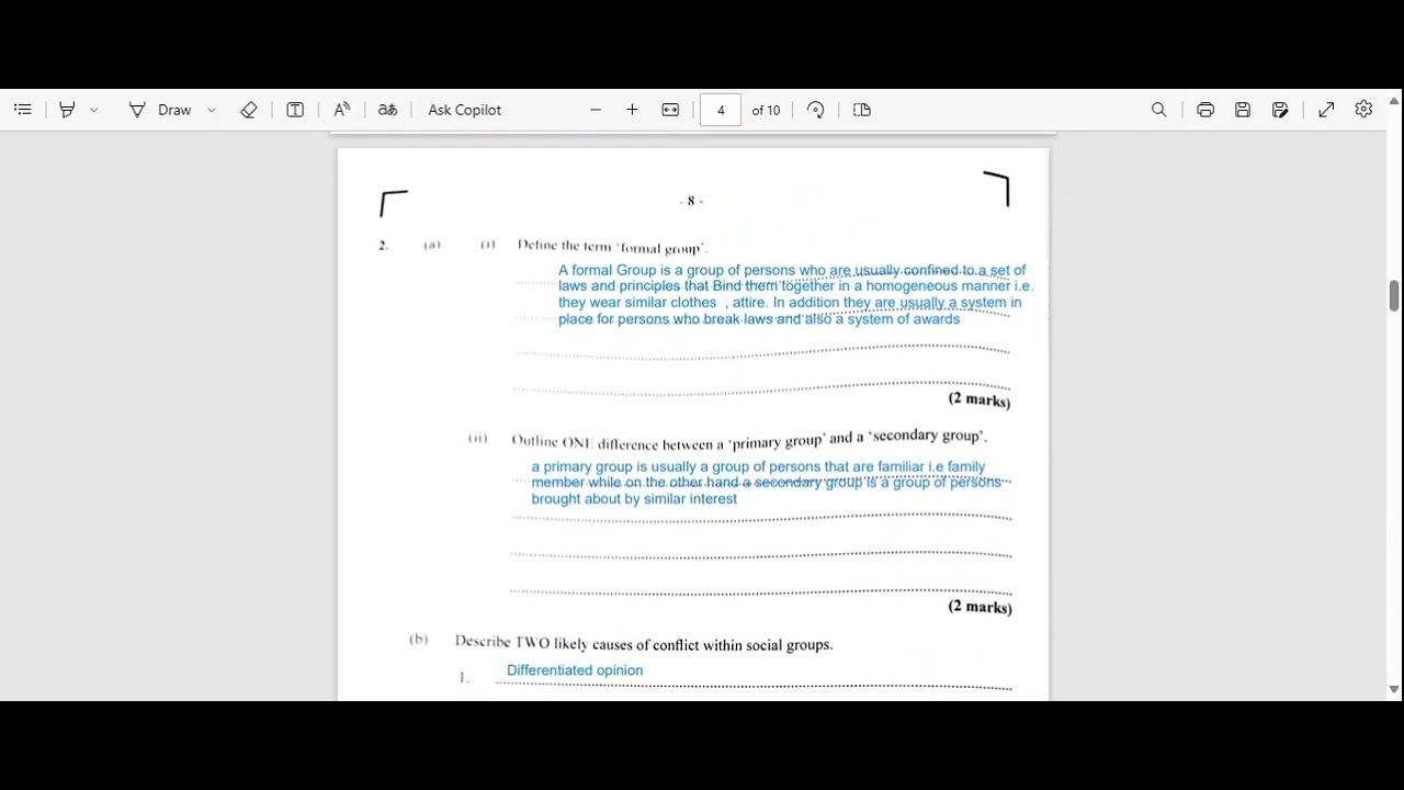 Social studies CSEC 2025 January Paper 2 ... Answers #CSEC