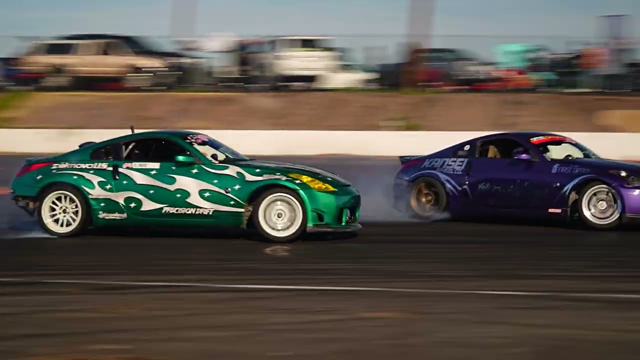 Two 350z's tandem all afternoon at Import Face Off!