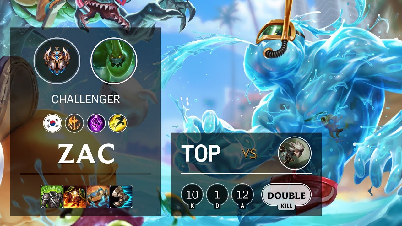 Zac Top vs Camille - KR Challenger Patch 10.16