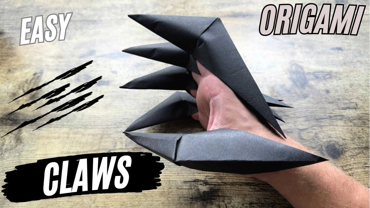 ORIGAMI CLAWS PAPER CRAFT HALLOWEEN TUTORIAL | HOW TO MAKE DRAGON CLAWS EASY STEP BY STEP ORIGAMI