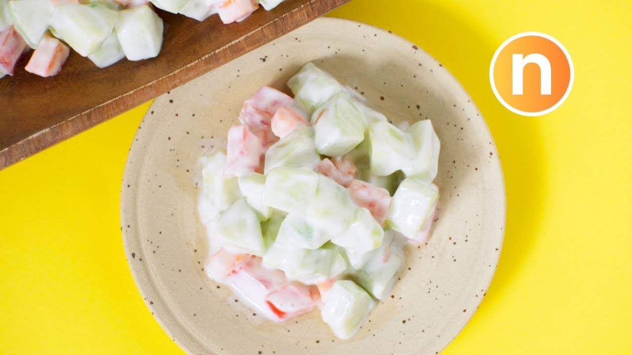 Cucumber Raita Salad - Banana Leaf Rice [Nyonya Cooking]