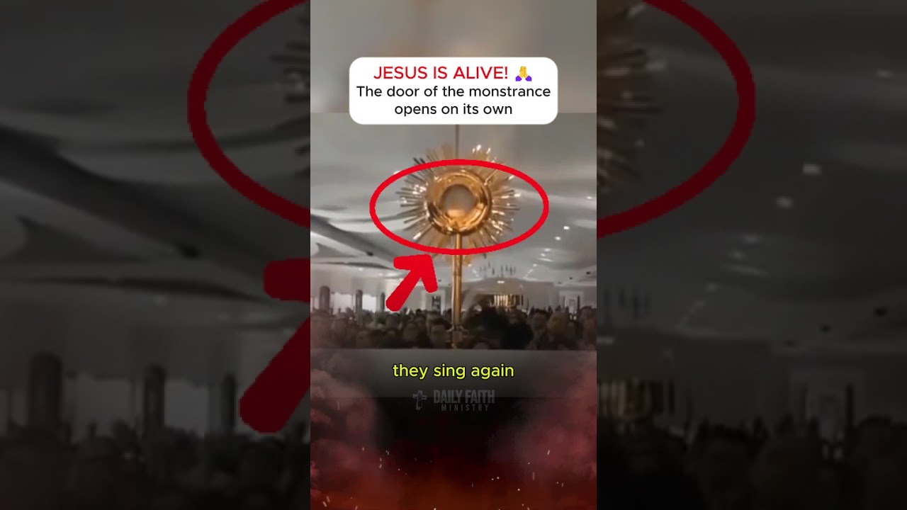 Watch what happens to the door of the monstrance. #jesuschrist #jesus #jesuslives #jesusisking