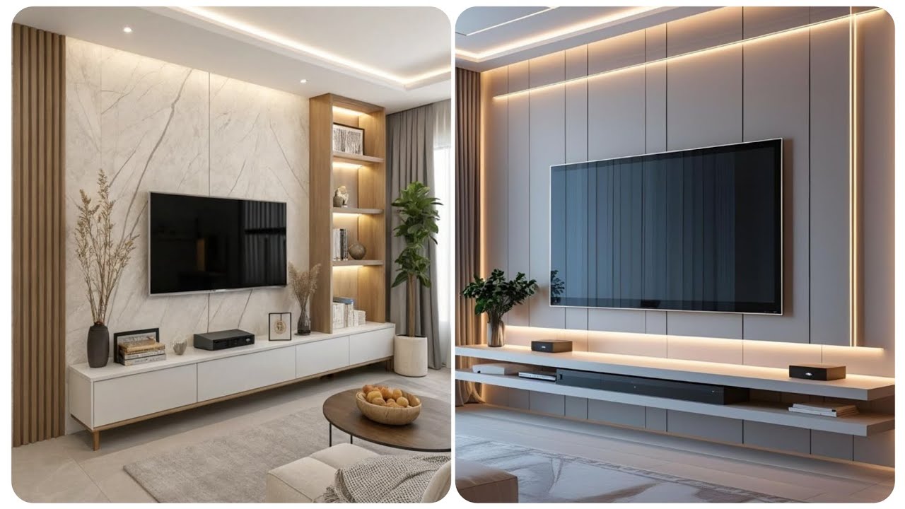 170+ Elegant TV Wall Designs 2025 | Modern Living Room Wall Decoration & Interior Ideas 