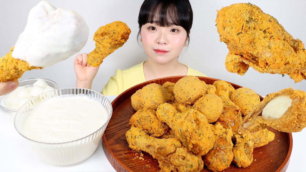뿌링클 치킨 먹방🍗뿌링 소스 듬뿍 찍어 먹는 소스 5개 처음 시켜봄✨(뿌링치즈볼 까지) Korean ChickenㅣBburinkle ChickenㅣASMR MUKBANG