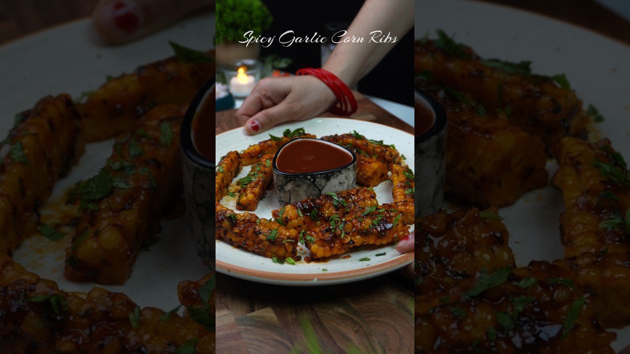 Spicy Garlic Butter Corn Ribs | Street Style Corn Recipe 🌽✨ #shorts