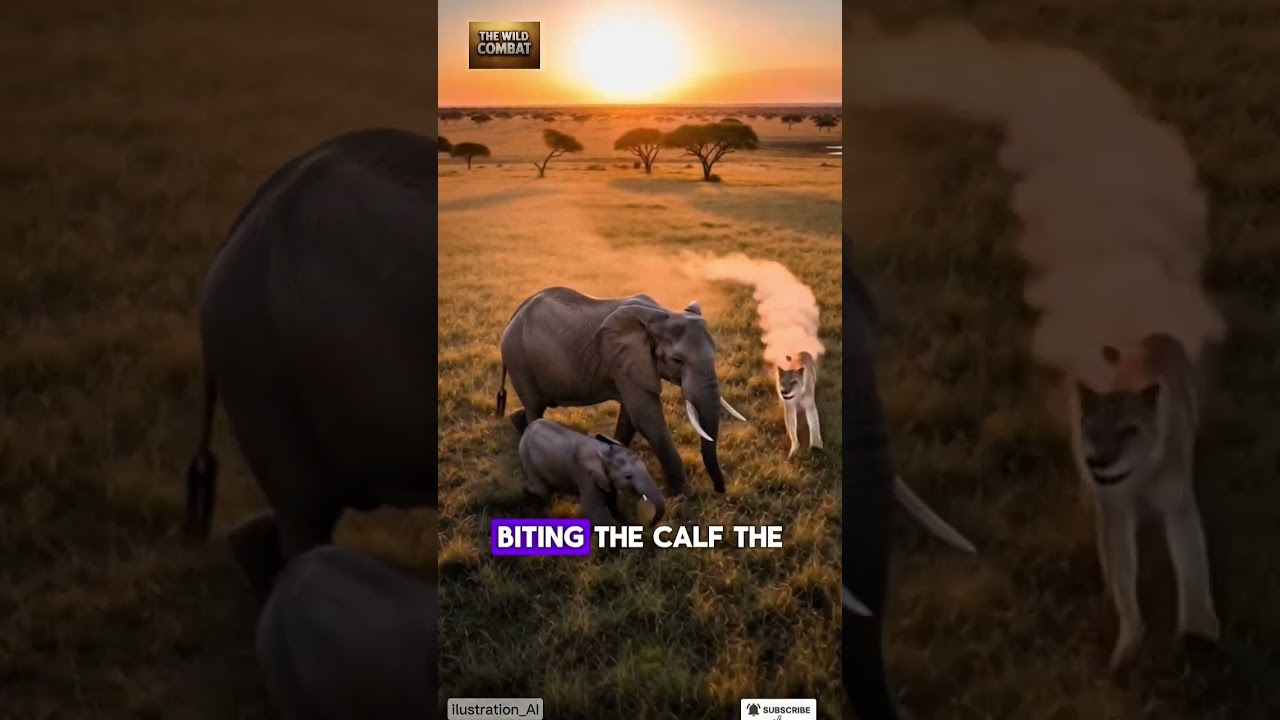 Calf Targeted, Mother Responds Fast‼️🦁🐘