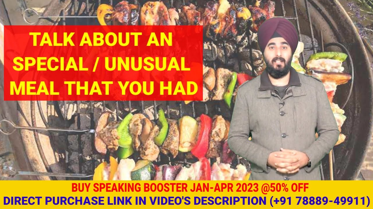Talk About #Unusual Meal You Had Cue Card | #CueCard #Special Meal Band 8.0 @IELTSCoaching