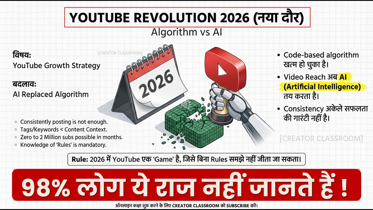 YouTube Algorithm Ka Naya Rule 🤫 Jo Sirf TOP 2% Creators Ko Pata Hai!