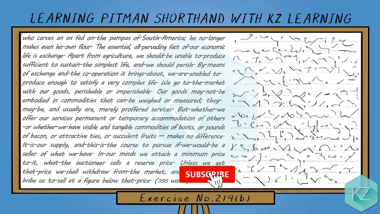 Exercise No.219 @ 80 WPM - Pitman Shorthand Dictation - KZ Learning