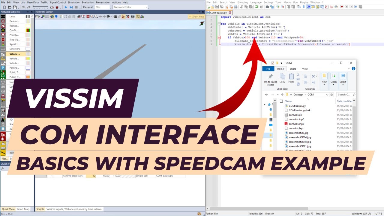Vissim Tutorial - COM - Basics with Speedcam example (Python)