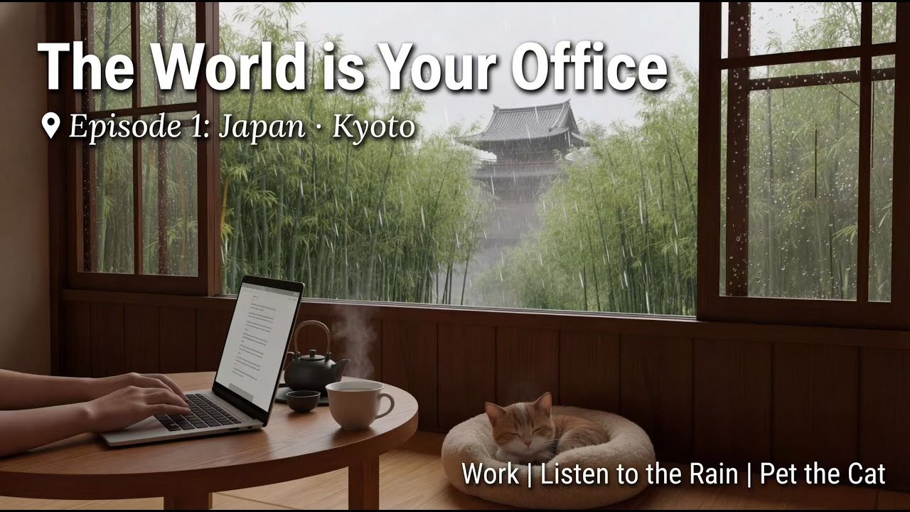 World is Your Office Ep.1 | Rainy Kyoto Bamboo Window 🌿 Lofi Beats to Study/Work To