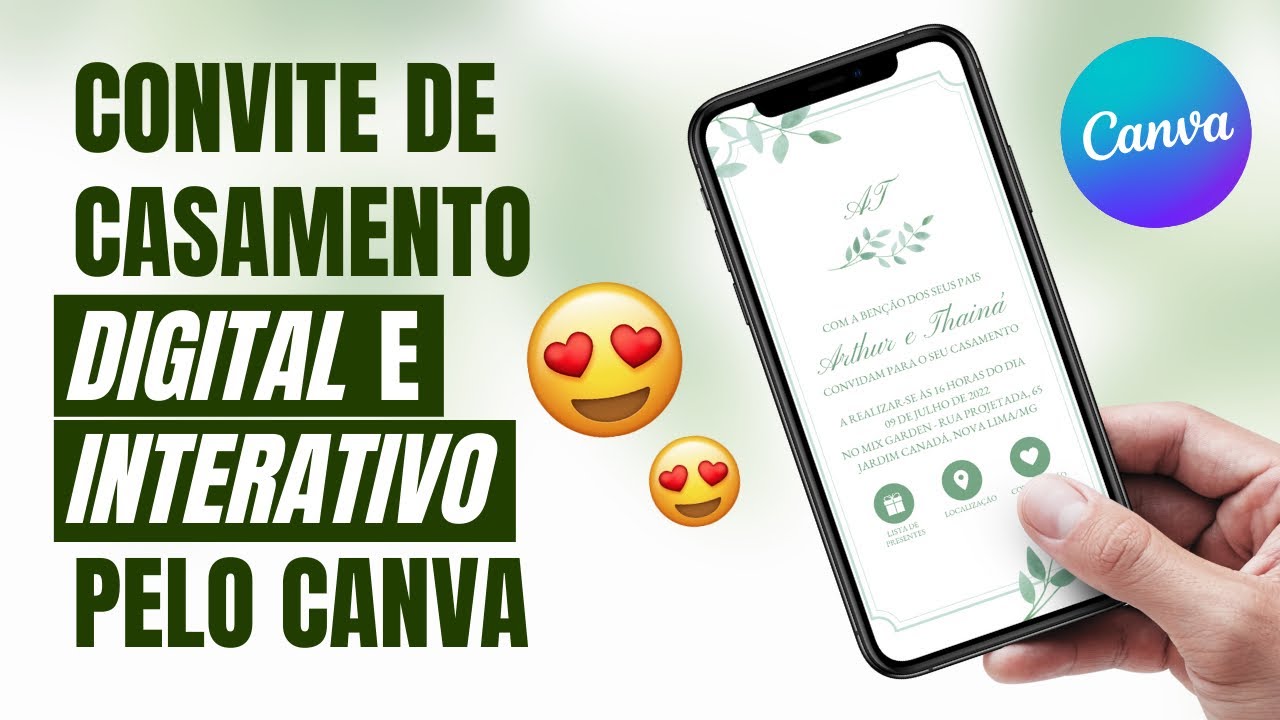 COMO FAZER CONVITE DE CASAMENTO GRATUITO NO CANVA | DIGITAL E INTERATIVO